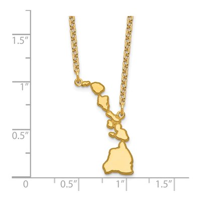 Gold-Plated Sterling Silver Hawaii State Pendant Necklace – view 4