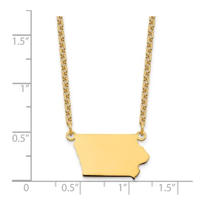 Gold-Plated Sterling Silver Iowa State Pendant Necklace – view 4