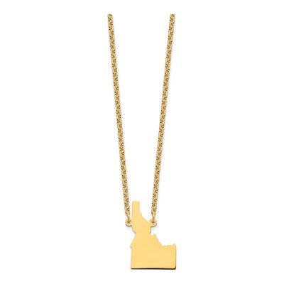 Gold-Plated Sterling Silver Idaho State Pendant Necklace – view 3