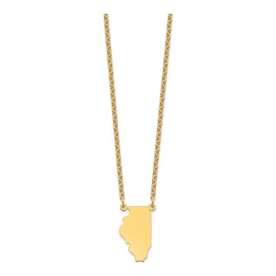 Illinois State Necklace | Sterling Silver & Gold Plated – view 3