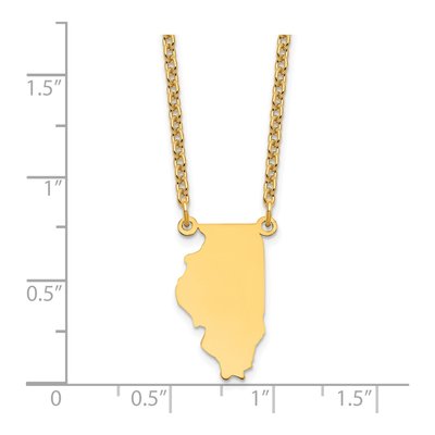 Illinois State Necklace | Sterling Silver & Gold Plated – view 4