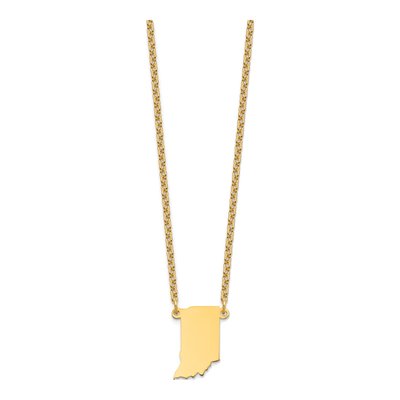 Gold-Plated Sterling Silver Indiana State Pendant Necklace – view 2
