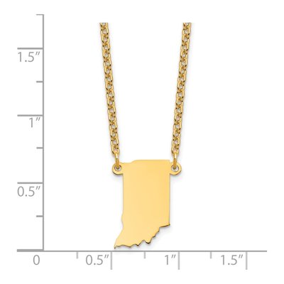 Gold-Plated Sterling Silver Indiana State Pendant Necklace – view 3