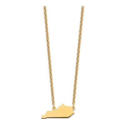 Gold-Plated Sterling Silver Kentucky State Pendant Necklace – view 3
