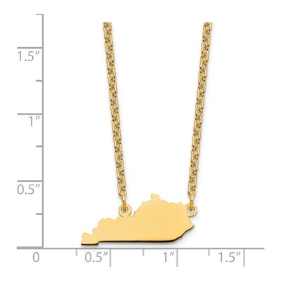 Gold-Plated Sterling Silver Kentucky State Pendant Necklace – view 4