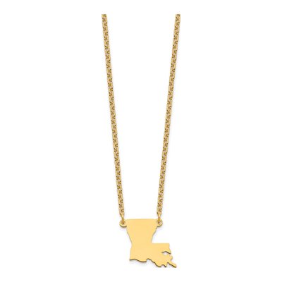 Gold-Plated Sterling Silver Louisiana State Pendant Necklace – view 3
