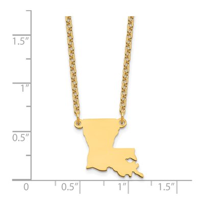 Gold-Plated Sterling Silver Louisiana State Pendant Necklace – view 4