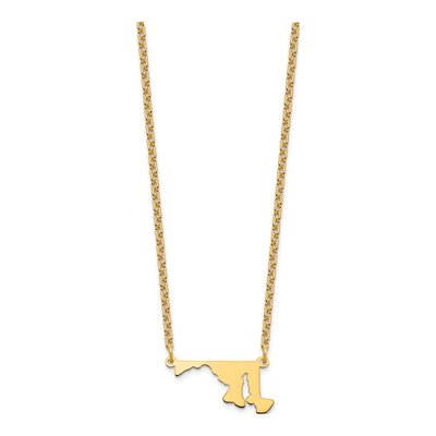 Gold-Plated Sterling Silver Maryland State Pendant Necklace – view 3