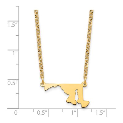 Gold-Plated Sterling Silver Maryland State Pendant Necklace – view 4