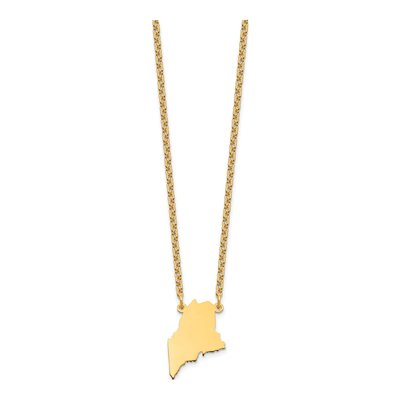 Gold-Plated Sterling Silver Maine State Pendant Necklace – view 3