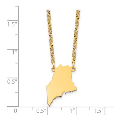 Gold-Plated Sterling Silver Maine State Pendant Necklace – view 4