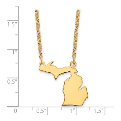 Gold-Plated Sterling Silver Michigan State Pendant Necklace – view 4