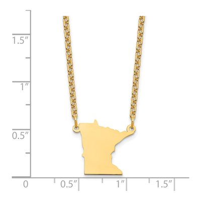 Gold-Plated Sterling Silver Minnesota State Pendant Necklace – view 3