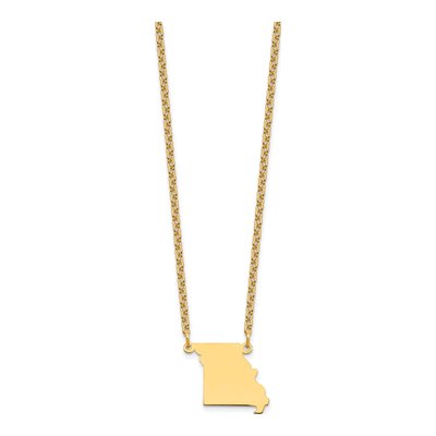 Gold-Plated Sterling Silver Missouri State Pendant Necklace – view 3