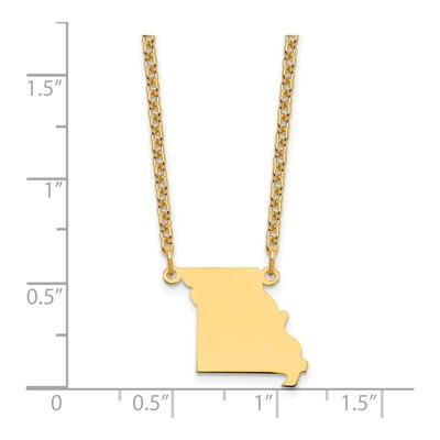 Gold-Plated Sterling Silver Missouri State Pendant Necklace – view 4