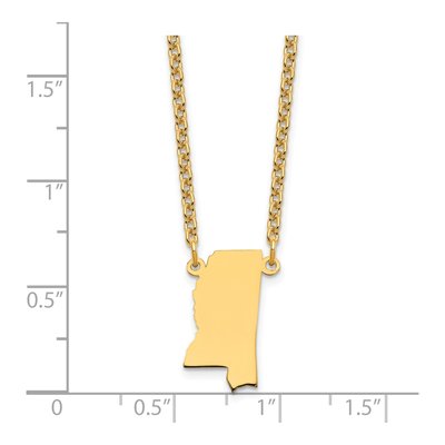 Gold-Plated Sterling Silver Mississippi State Pendant Necklace – view 4