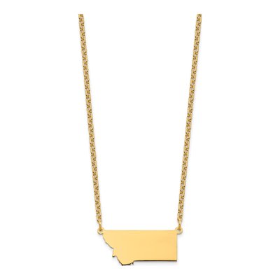Gold-Plated Sterling Silver Montana State Pendant Necklace – view 3
