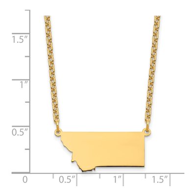 Gold-Plated Sterling Silver Montana State Pendant Necklace – view 4