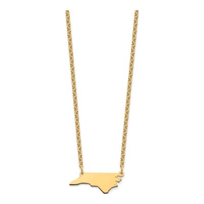 Gold-Plated Sterling Silver North Carolina State Pendant Necklace – view 3
