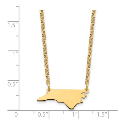 Gold-Plated Sterling Silver North Carolina State Pendant Necklace – view 4
