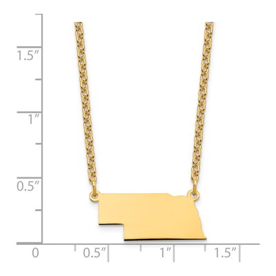 Gold-Plated Sterling Silver Nebraska State Pendant Necklace – view 4