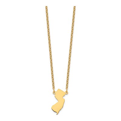 Gold-Plated Sterling Silver Jersey State Pendant Necklace – view 3