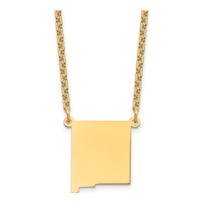 Gold-Plated Sterling Silver Mexico State Pendant Necklace