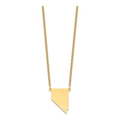 Gold-Plated Sterling Silver Nevada State Pendant Necklace – view 3
