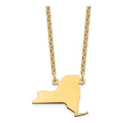 Gold-Plated Sterling Silver York State Pendant Necklace