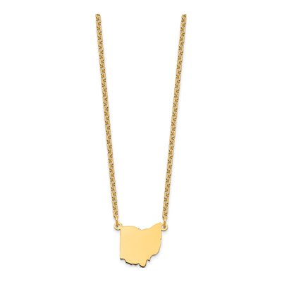 Gold-Plated Sterling Silver Ohio State Pendant Necklace – view 3