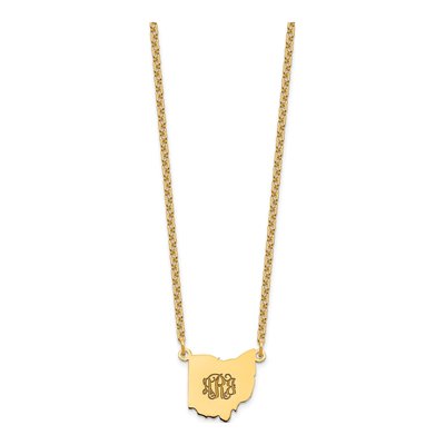 Gold-Plated Sterling Silver Ohio State Pendant Necklace – view 5