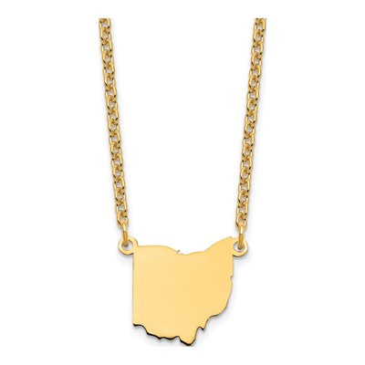 Gold-Plated Sterling Silver Ohio State Pendant Necklace