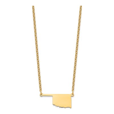 Gold-Plated Sterling Silver Oklahoma State Pendant Necklace – view 3