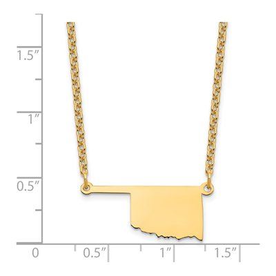 Gold-Plated Sterling Silver Oklahoma State Pendant Necklace – view 4