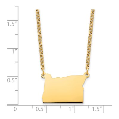 Gold-Plated Sterling Silver Oregon State Pendant Necklace – view 4