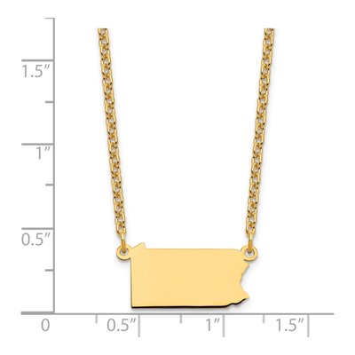 Gold-Plated Sterling Silver Pennsylvania State Pendant Necklace – view 3