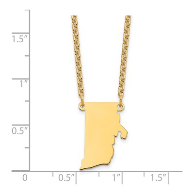 Gold-Plated Sterling Silver Rhode Island State Pendant Necklace – view 4