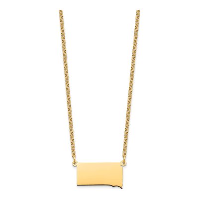 Gold-Plated Sterling Silver South Dakota State Pendant Necklace – view 2