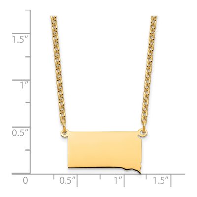 Gold-Plated Sterling Silver South Dakota State Pendant Necklace – view 3