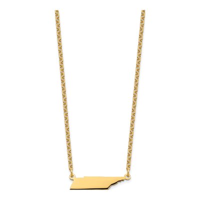 Gold-Plated Sterling Silver Tennessee State Pendant Necklace – view 3