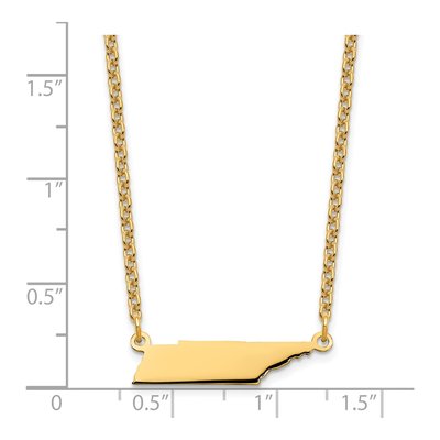 Gold-Plated Sterling Silver Tennessee State Pendant Necklace – view 4