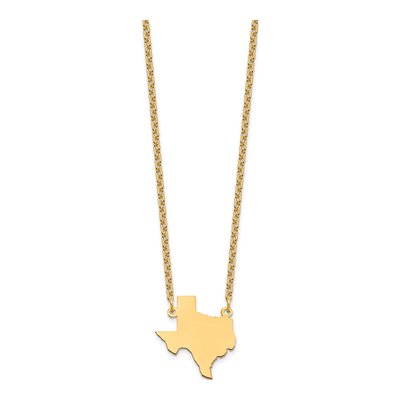 Gold-Plated Sterling Silver Texas State Pendant Necklace – view 3