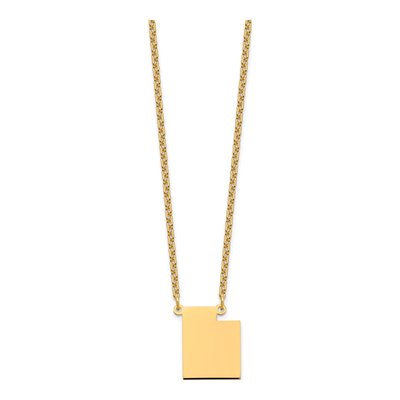 Gold-Plated Sterling Silver Utah State Pendant Necklace – view 3