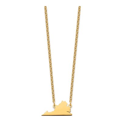 Gold-Plated Sterling Silver Virginia State Pendant Necklace – view 3