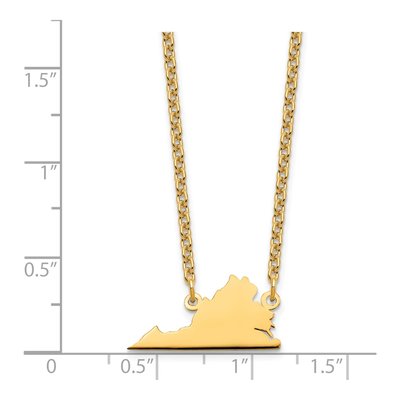 Gold-Plated Sterling Silver Virginia State Pendant Necklace – view 4
