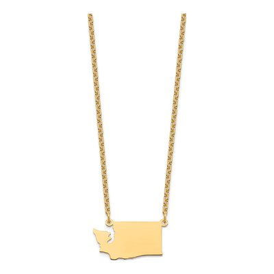 Gold-Plated Sterling Silver Washington State Pendant Necklace – view 2