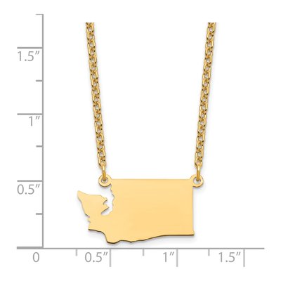 Gold-Plated Sterling Silver Washington State Pendant Necklace – view 3