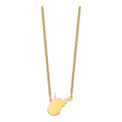 Gold-Plated Sterling Silver West Virginia State Pendant Necklace – view 3