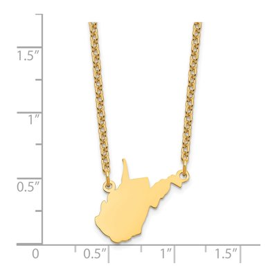 Gold-Plated Sterling Silver West Virginia State Pendant Necklace – view 4