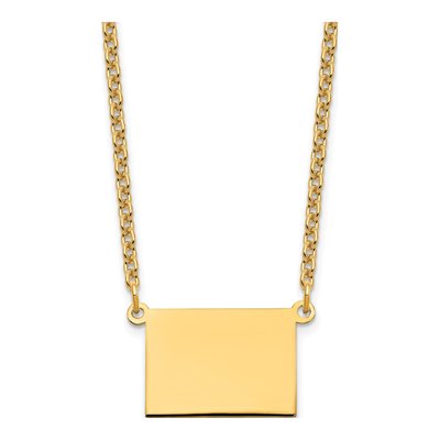 Gold-Plated Sterling Silver Wyoming State Pendant Necklace